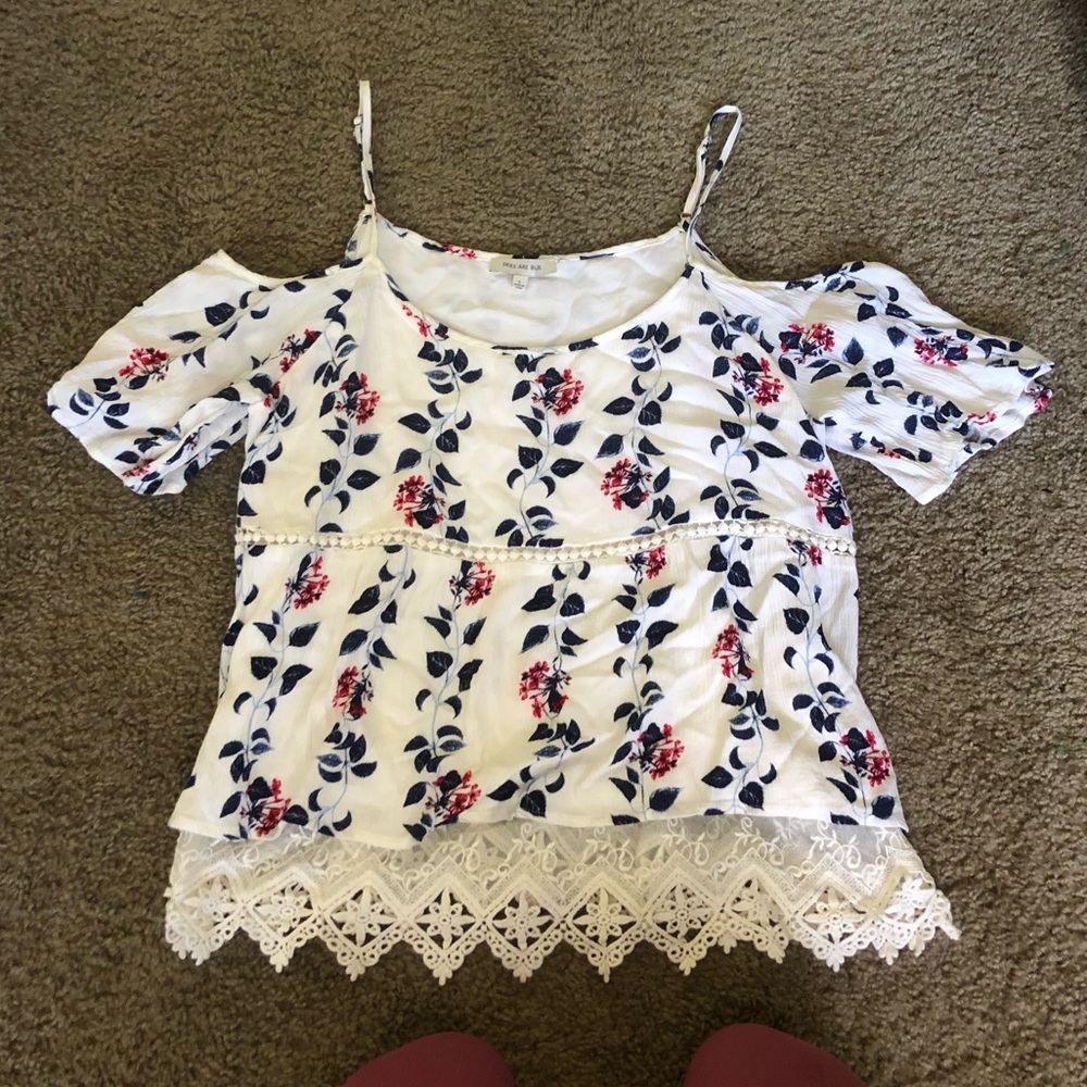 Off the shoulder flowered top